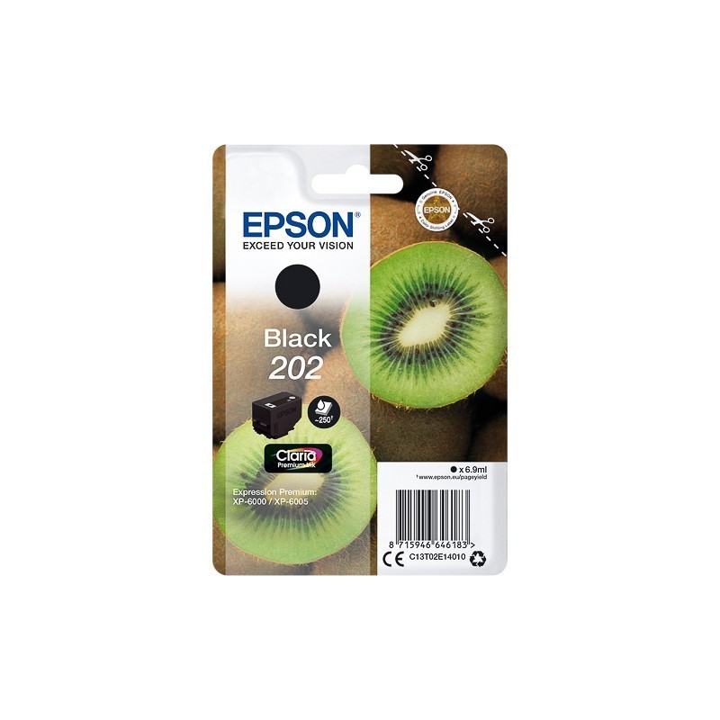Cartouche Noir Epson pour Expression Premium XP6000- XP6005 - (n°202 - Kiwi) 