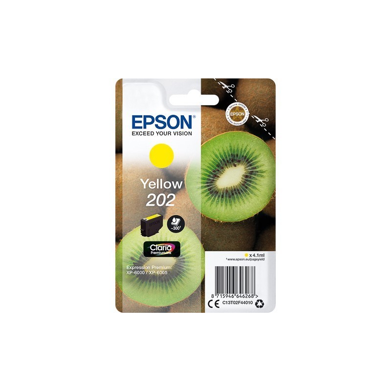 Cartouche Jaune Epson pour Expression Premium XP6000- XP6005 - (n°202 - Kiwi) 