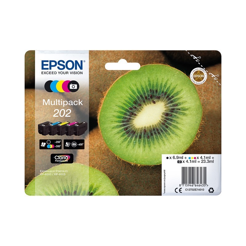 Pack 5 Cartouches Epson pour Expression Premium XP6000- XP6005 - (n°202 - Kiwi) 