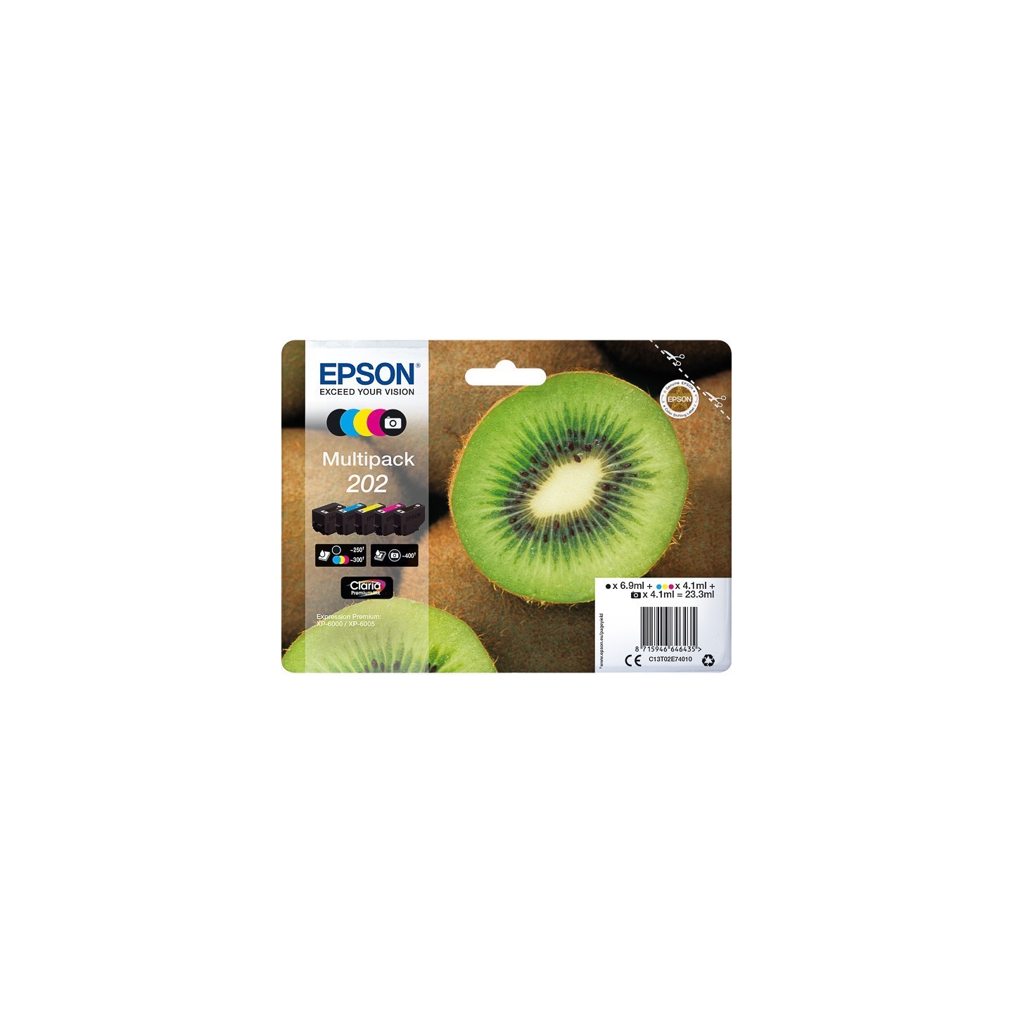 Pack 5 Cartouches Epson pour Expression Premium XP6000- XP6005 - (n°202 - Kiwi) 