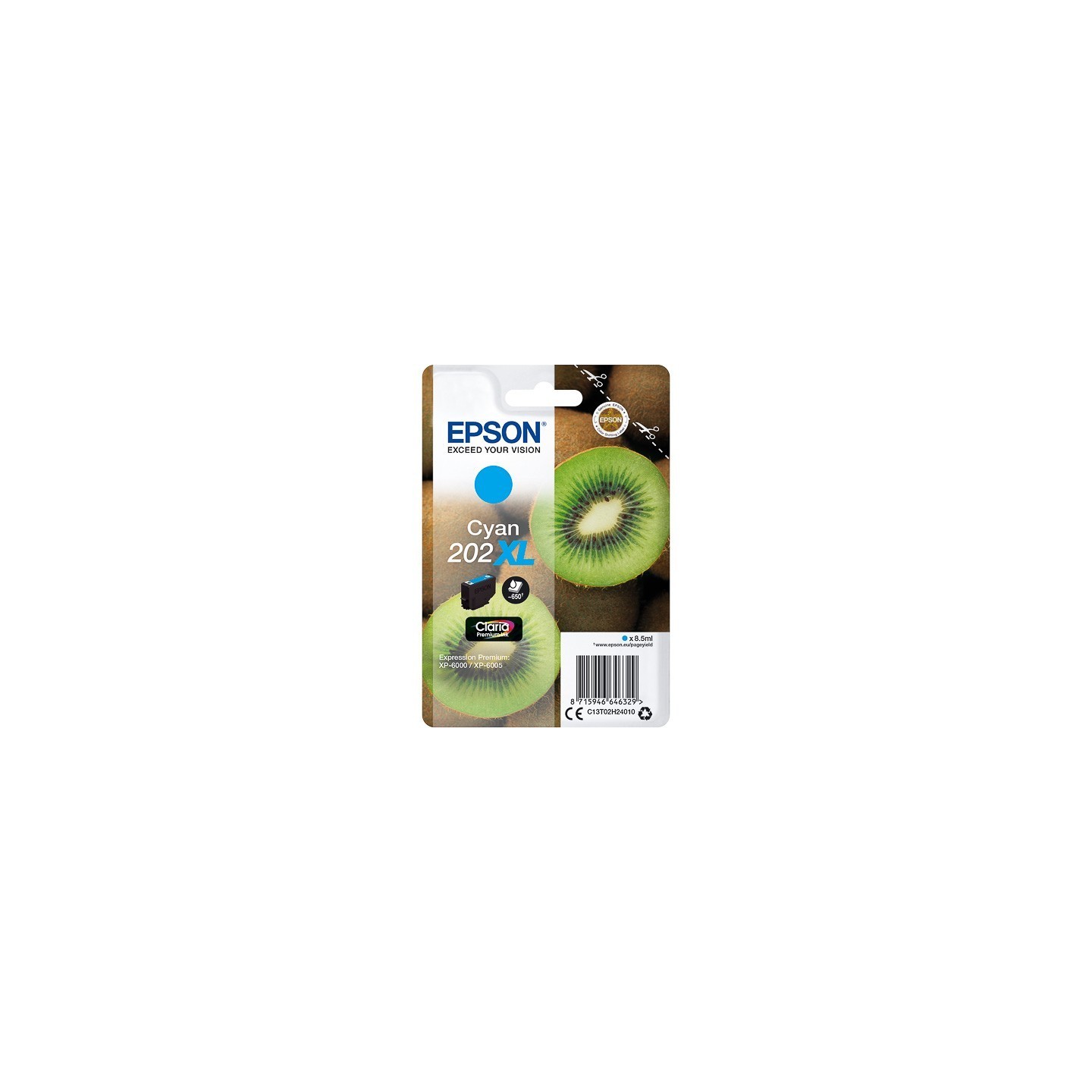Cartouche Cyan XL Epson pour Expression Premium XP6000- XP6005 - (n°202XL - Kiwi) 
