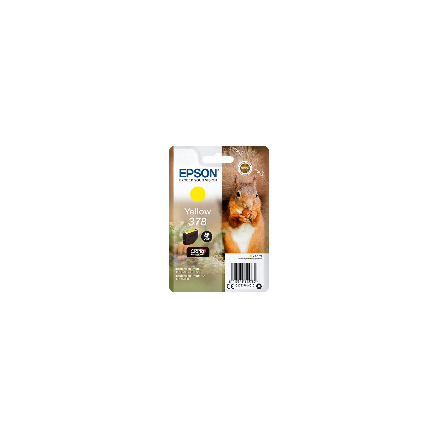 Cartouche Jaune Epson pour Expression Premium XP8500- XP8505 ... - (n°378 - Ecureuil) 