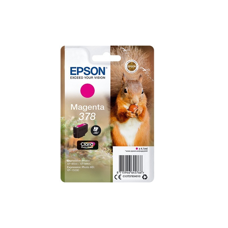 Cartouche Magenta Epson pour Expression Premium XP8500- XP8505 ... - (n°378 - Ecureuil) 