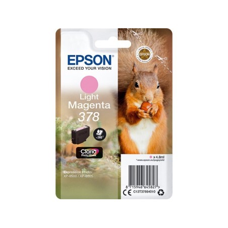 Cartouche Magenta Clair Epson pour Expression Premium XP8500- XP8505 ... - (n°378 - Ecureuil) 