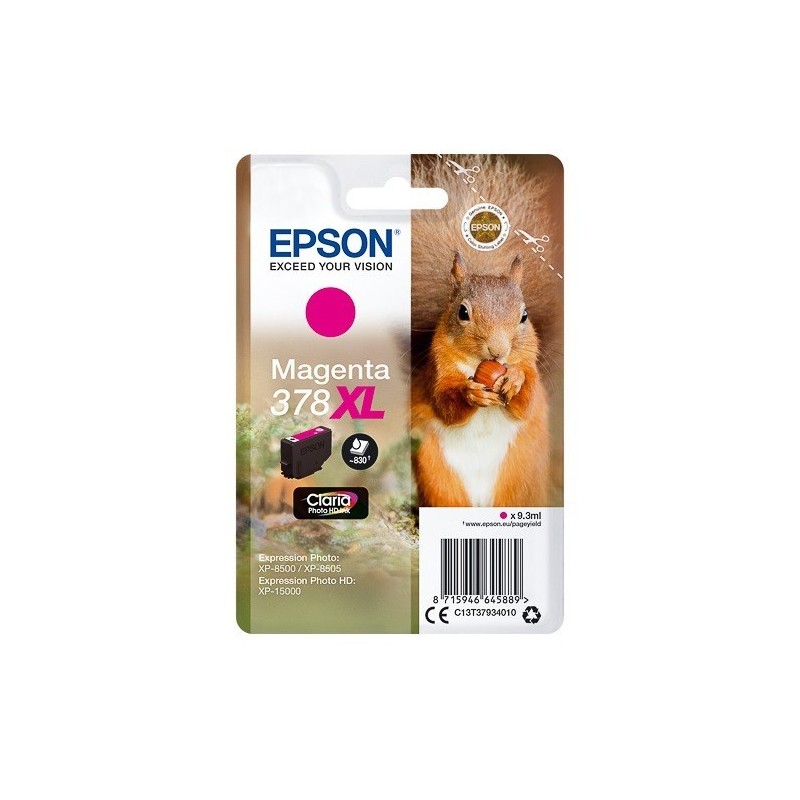 Cartouche Magenta XL Epson pour Expression Premium XP8500- XP8505 ... - (n°378XL - Ecureuil) 