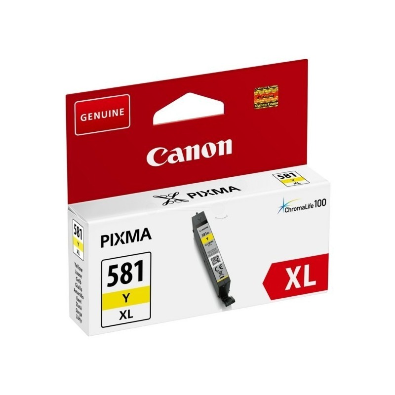 Cartouche d'encre jaune Haute capacité Canon CLI-581Y XL pour Gamme PIXMA TS8150 ...
