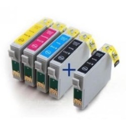 Pack de 5 Cartouches génériques pour Epson Stylus DX6050 / 4000 / 5000..., Toner Express : achat en ligne de Pack de 5 Cartouche