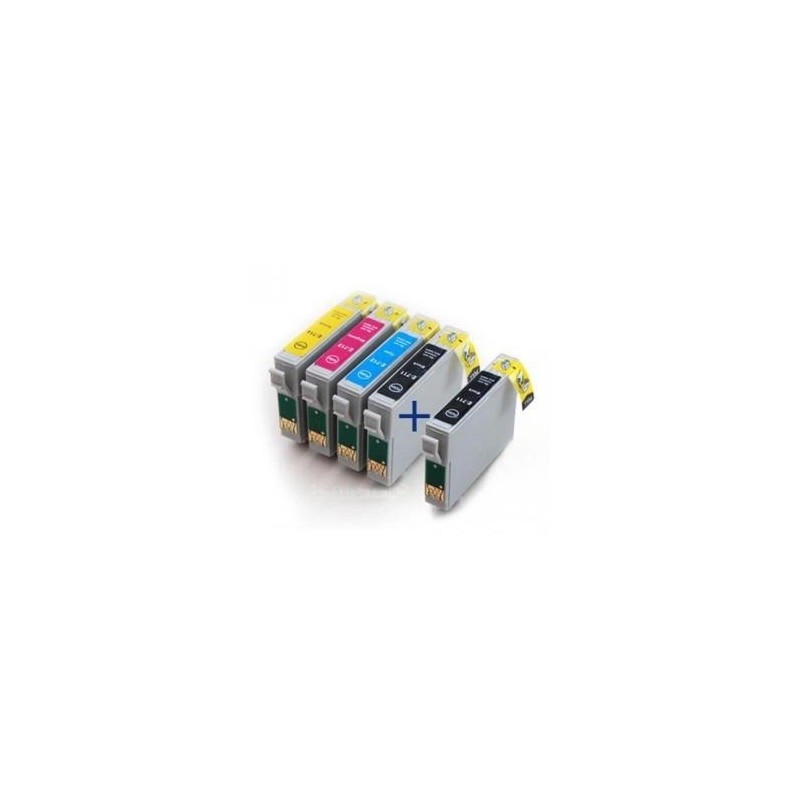 Pack de 5 Cartouches génériques pour Epson Stylus DX6050 / 4000 / 5000..., Toner Express : achat en ligne de Pack de 5 Cartouche