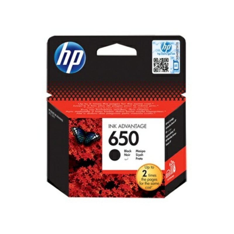 Cartouche Noire HP n°650 pour Deskjet Ink Advantage 1518/ 2545/ 3515...
