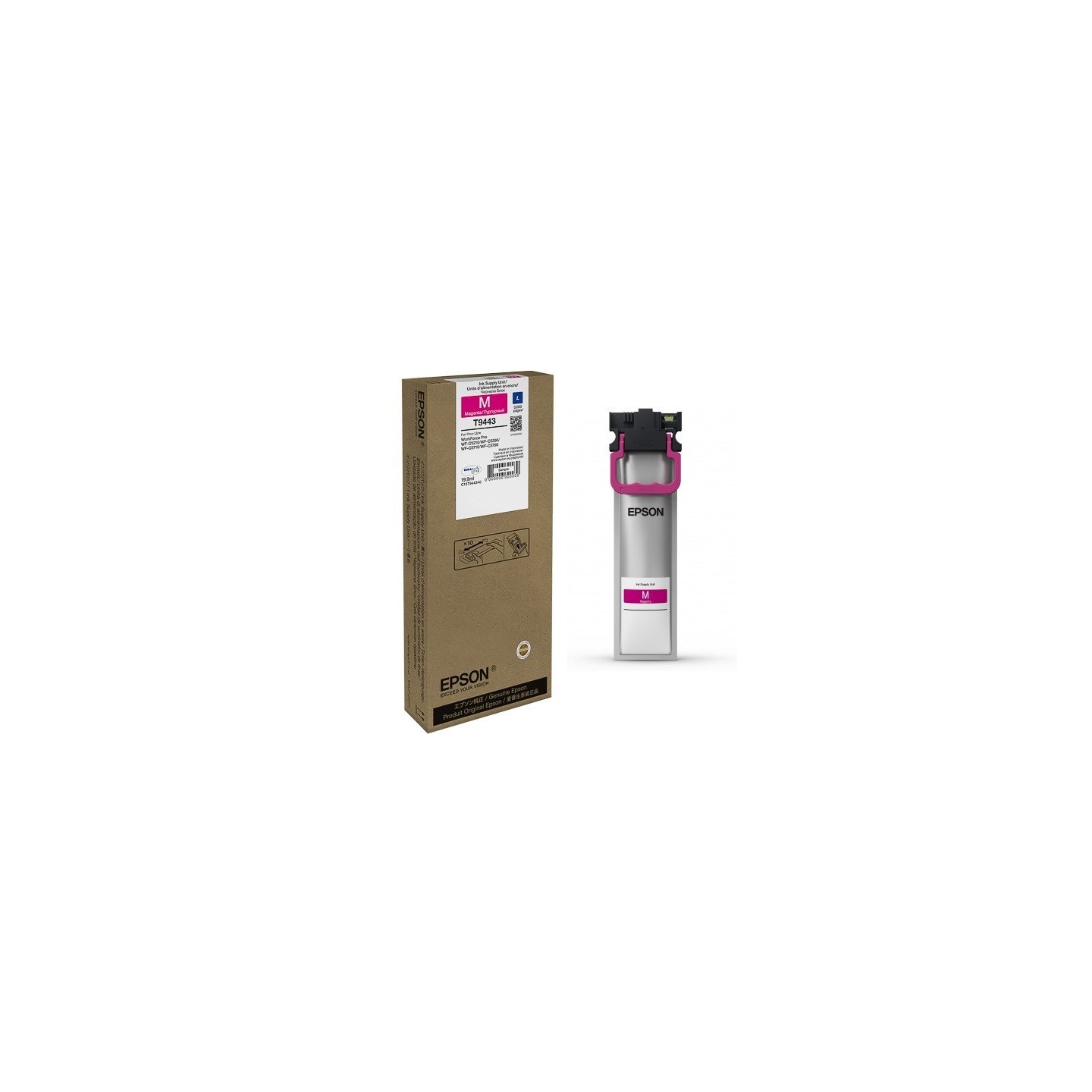 Cartouche Magenta L Epson pour WorkForce pro WF-C5XXX (T9443)