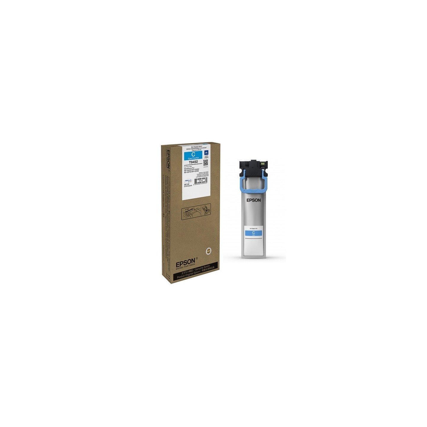 Cartouche Cyan XL Epson pour WorkForce pro WF-C5XXX (T9452)