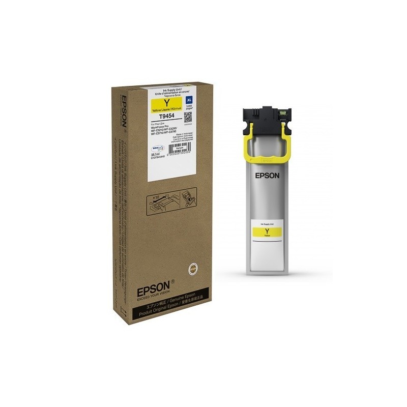 Cartouche Jaune XL Epson pour WorkForce pro WF-C5XXX (T9454)