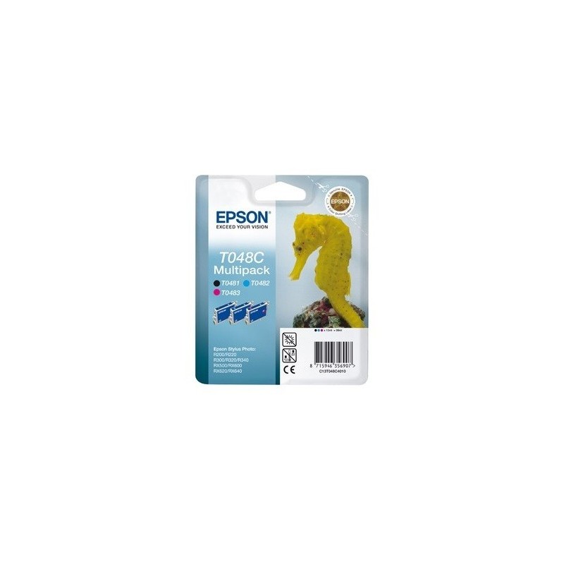 C13T048C40 Multipack cartouche Epson Noir/Cyan/Magenta T048C, Toner Express : achat en ligne 