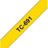TC-691 Ruban thermique en cassette 9mm Brother TC691 noir sur jaune, Toner Express : achat en ligne de Ruban Brother 