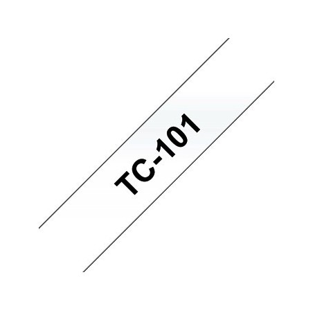 TC101 Ruban thermique en cassette 12mm Brother TC-101 Brother noir sur Transparent, Toner Express 