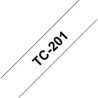 TC201 Ruban thermique en cassette 12mm Brother TC-201 12mm noir sur blanc, Toner Express : achat en ligne