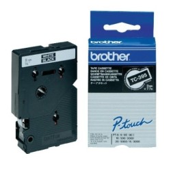 TC395 Ruban thermique en cassette 9mm Brother TC-395 Blanc sur Noir, Toner Express : achat en ligne 