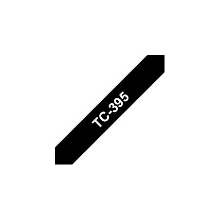 TC395 Ruban thermique en cassette 9mm Brother TC-395 Blanc sur Noir, Toner Express : achat en ligne 