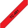 TC491 Ruban thermique en cassette 9mm Brother TC-491 noir sur Rouge, Toner Express : achat en ligne 