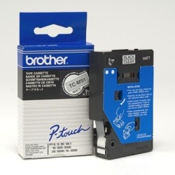 TCM91 RRuban thermique en cassette 9mm Brother TC-M91 Noir sur Transparent Mat, Toner Express : achat en ligne 