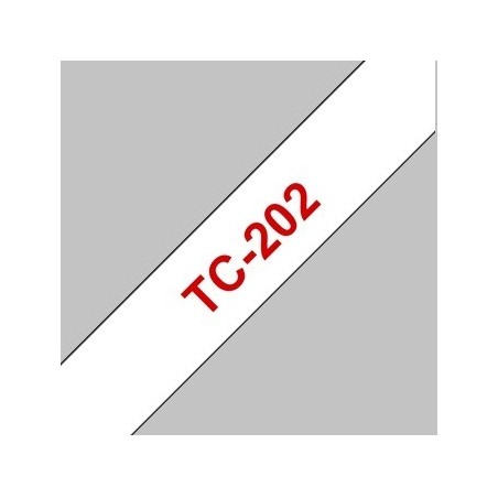 TC202 Ruban thermique en cassette 12mm Brother TC-202 Rouge sur Blanc, Toner Express : achat en ligne 