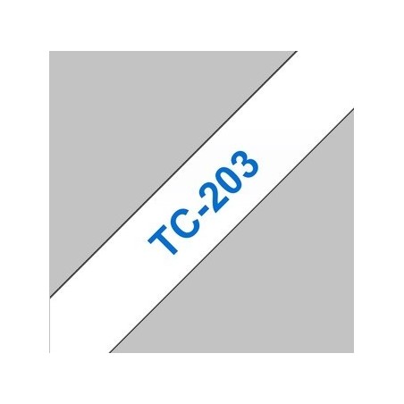 TC203 Ruban thermique en cassette 12mm Brother TC-203 Bleu sur Blanc, Toner Express : achat en ligne 