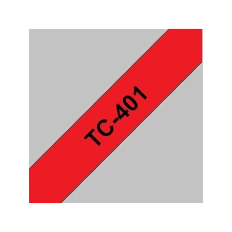 TC401 Ruban thermique en cassette 12mm Brother TC-401 Noir sur Rouge, Toner Express : achat en ligne 