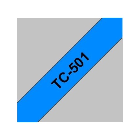 TC501 Ruban thermique en cassette 12mm BrotherTC-501 Noir sur Bleu, Toner Express : achat en ligne 