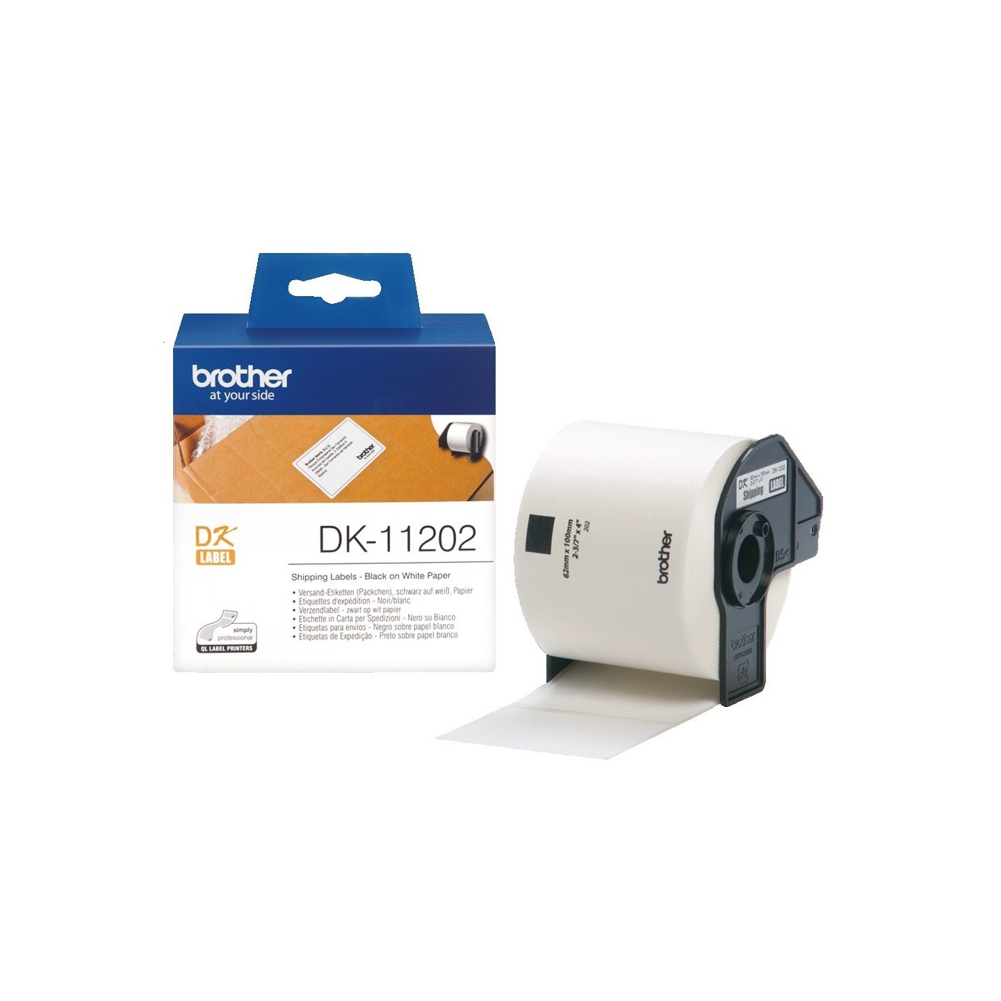 DK11202 Rouleau d'étiquettes d'expédition DK-11202 Brother original – Noir sur blanc, 62 x 100 mm pour QL500, Toner Express 