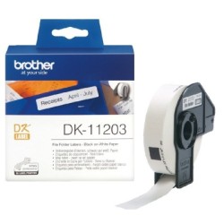 DK11203 Rouleau d'étiquettes DK-11203 Brother original – Noir sur blanc, 17 x 87 mm pour QL500..., Toner Express 