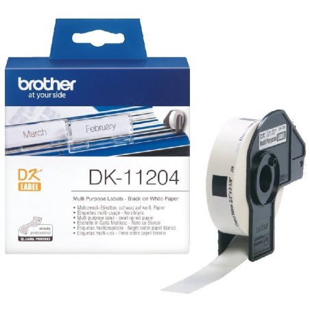 DK11204 Rouleau d'étiquettes DK-11204 Brother original – Noir sur blanc, 17 x 54 mm..., Toner Express : achat en ligne