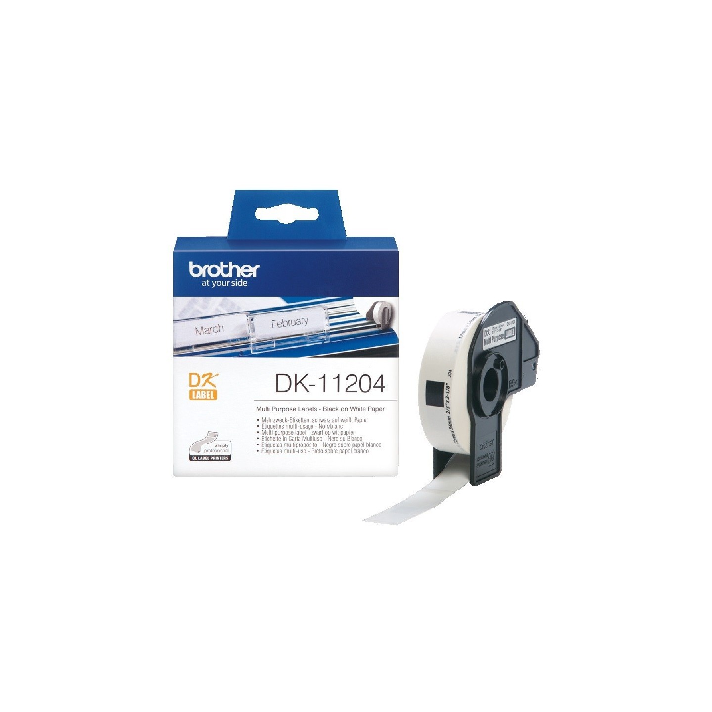 DK11204 Rouleau d'étiquettes DK-11204 Brother original – Noir sur blanc, 17 x 54 mm..., Toner Express : achat en ligne