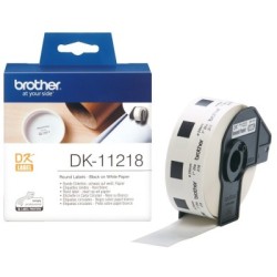 DK11218 Rouleau d'étiquettes DK-11218 Brother original – Noir sur blanc, 24 mm de diamètre pour QL500..., Toner Express