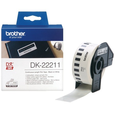 DK22211 Rouleau d'étiquettes DK-22211 Brother original – Blanc, 29 mm x 15,24 m ..., Toner Express : achat en ligne 