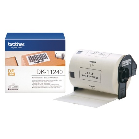 DK11240 Rouleau d'étiquettes DK-11240 Brother original – Noir sur blanc, 102 x 51 mm pour QL1050...