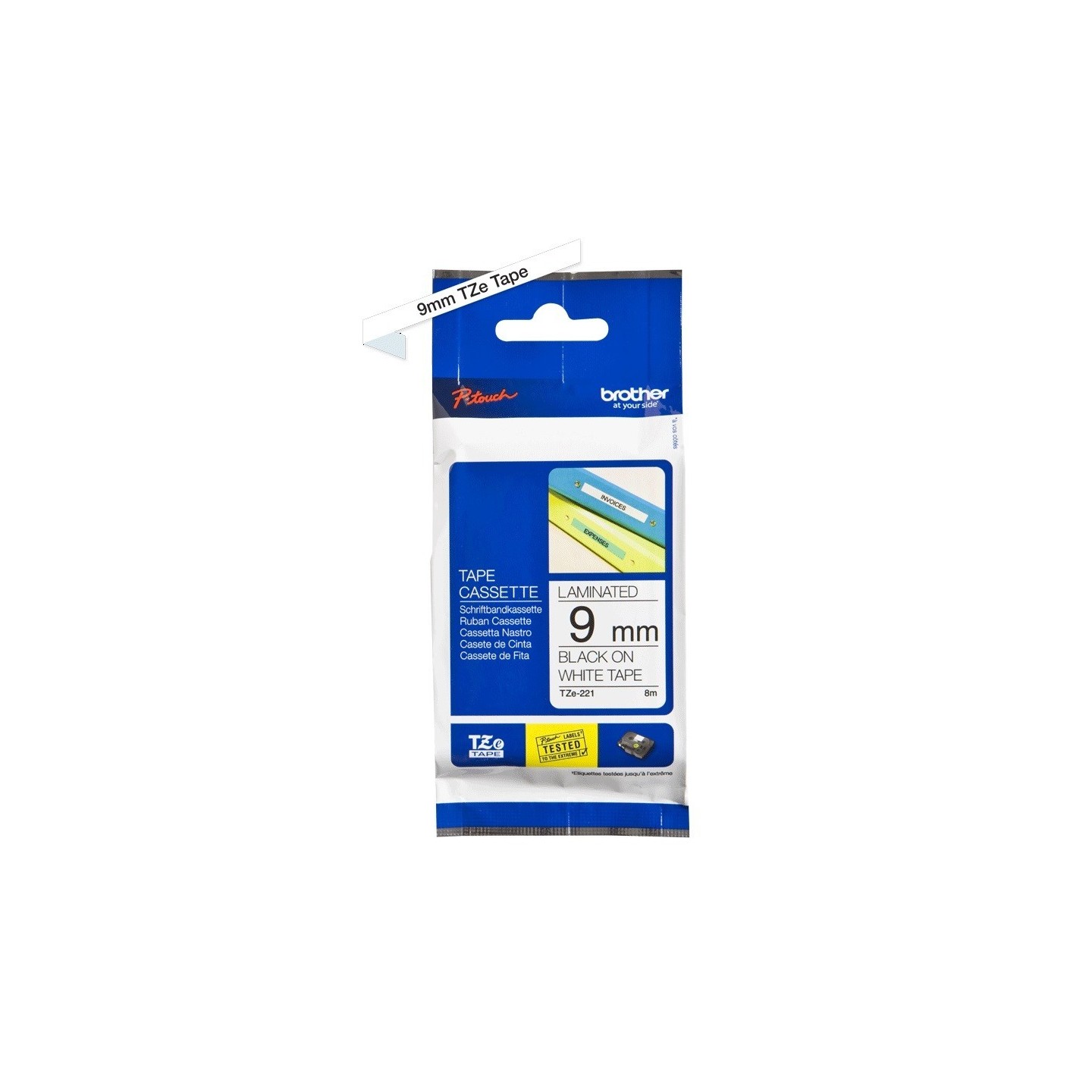 Ruban Matriciel Noir/blanc Brother  (TZ-221) 9mm, Toner Express : achat en ligne de Ruban Matriciel Noir/blanc Brother  (TZ-221)