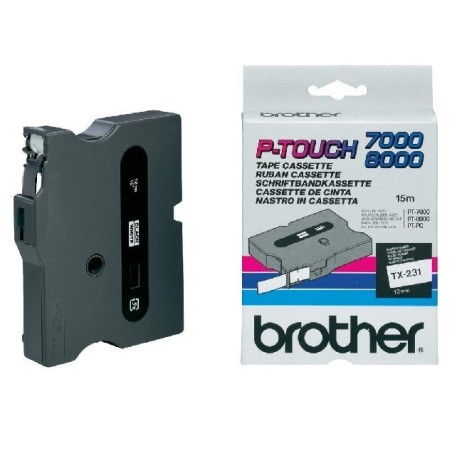 Cassette rubans Brother 12 mm Noir / Blanc, Toner Express : achat en ligne de Cassette rubans Brother 12 mm Noir / Blanc pour im