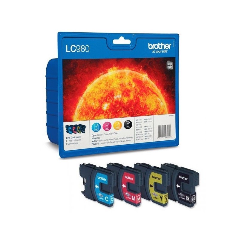 RAINBOW Pack 4 couleurs ( Noir, Cyan, Magenta, Jaune ) pour Brother DCP 145c / MFC 250c....., Toner Express : achat en ligne de 
