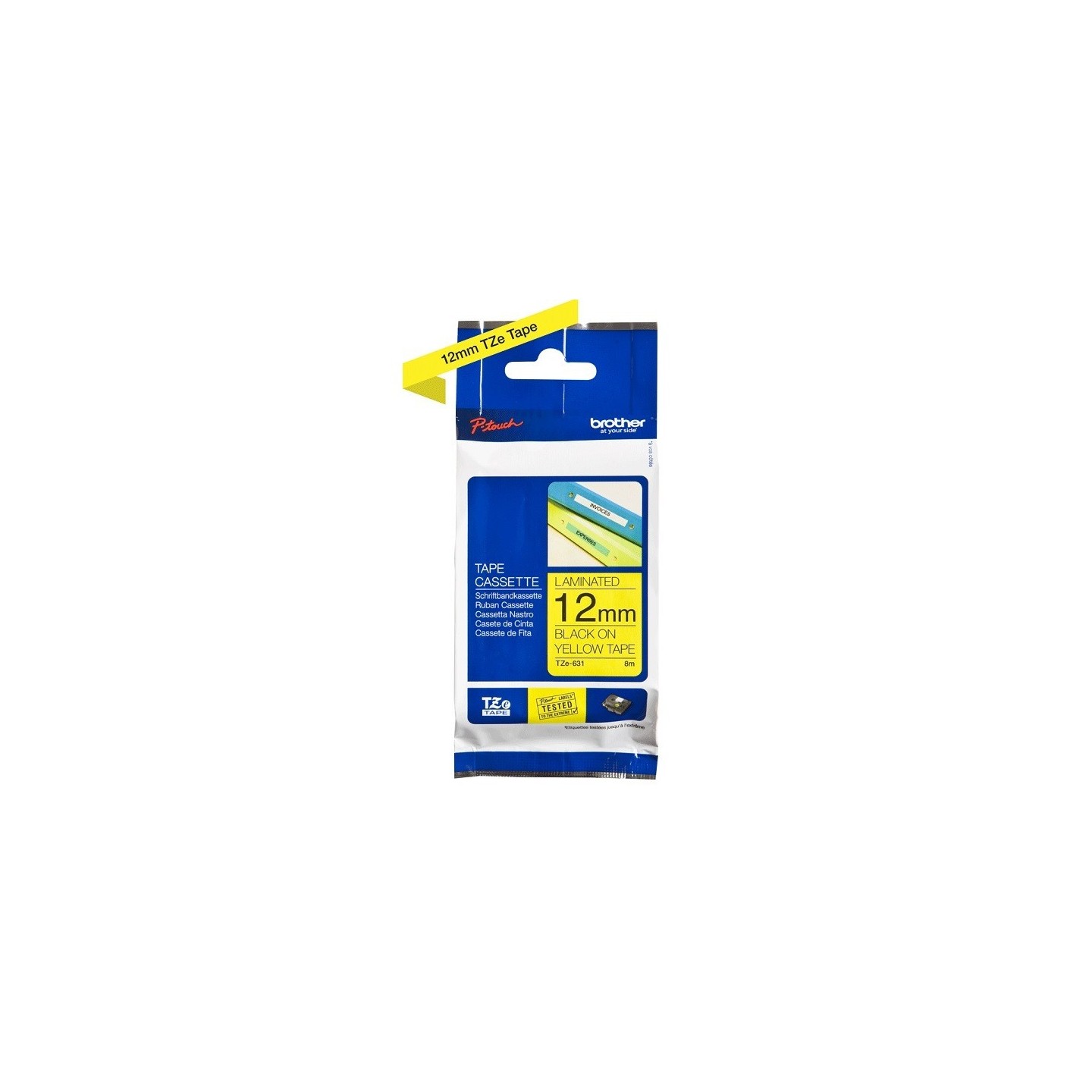 Ruban Matriciel Noir / jaune Brother  (TZ-631) 12mm, Toner Express : achat en ligne de Ruban Matriciel Noir / jaune Brother  (TZ
