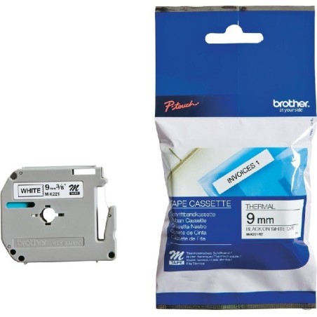 Ruban d'étiquettes  9 mm Largeur x 8 m Longueur noir sur blanc pour Brother PT55 / PT75...., Toner Express : achat en ligne de R
