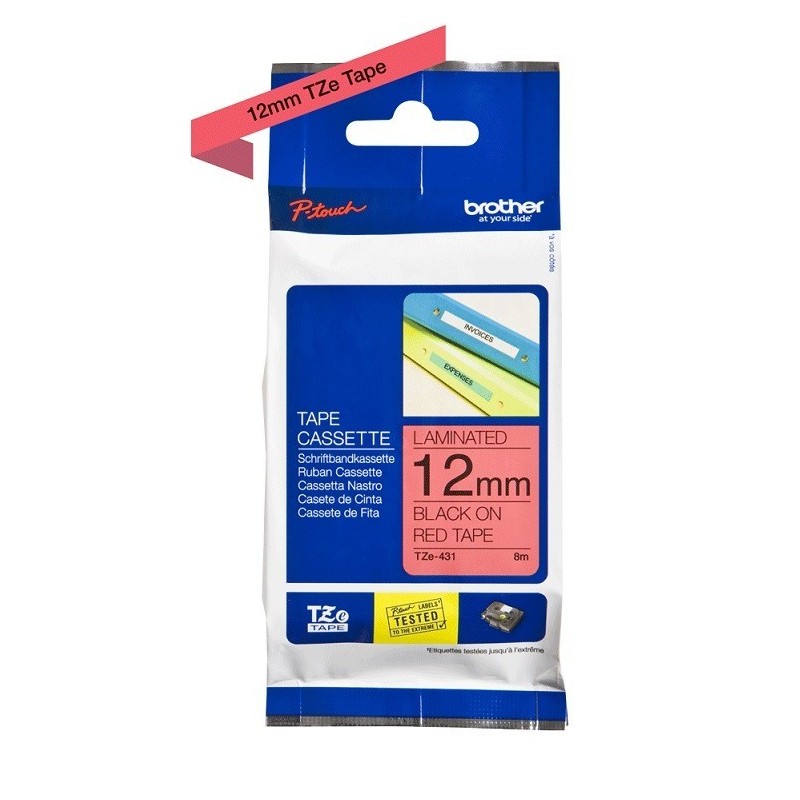 Ruban Matriciel Noir/rouge  Brother  (TZ-431) 12mm, Toner Express : achat en ligne de Ruban Matriciel Noir/rouge  Brother  (TZ-4