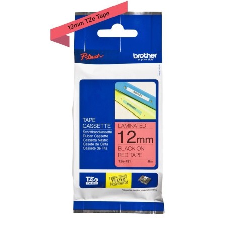 Ruban Matriciel Noir/rouge  Brother  (TZ-431) 12mm, Toner Express : achat en ligne de Ruban Matriciel Noir/rouge  Brother  (TZ-4