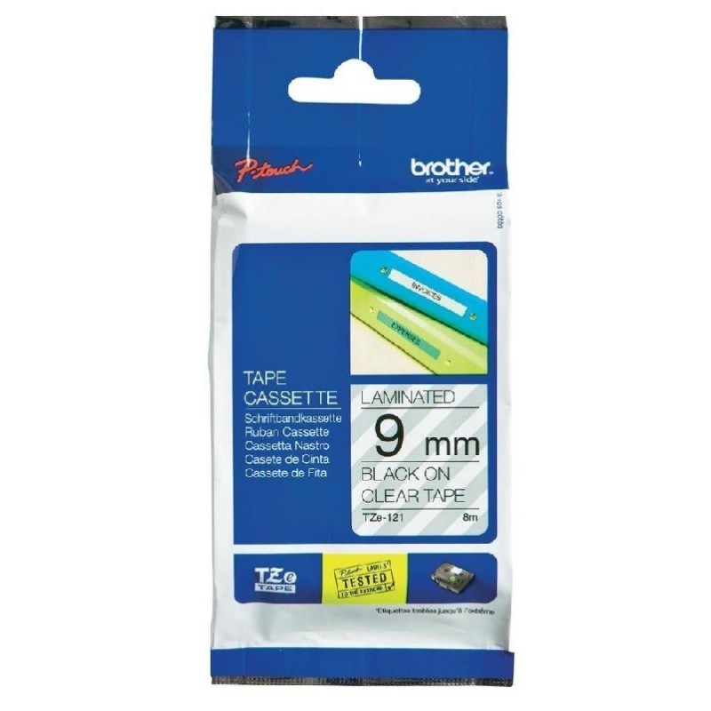 Ruban Matriciel transparent/Noir Brother  (TZ-121)  9mm, Toner Express : achat en ligne de Ruban Matriciel transparent/Noir Brot