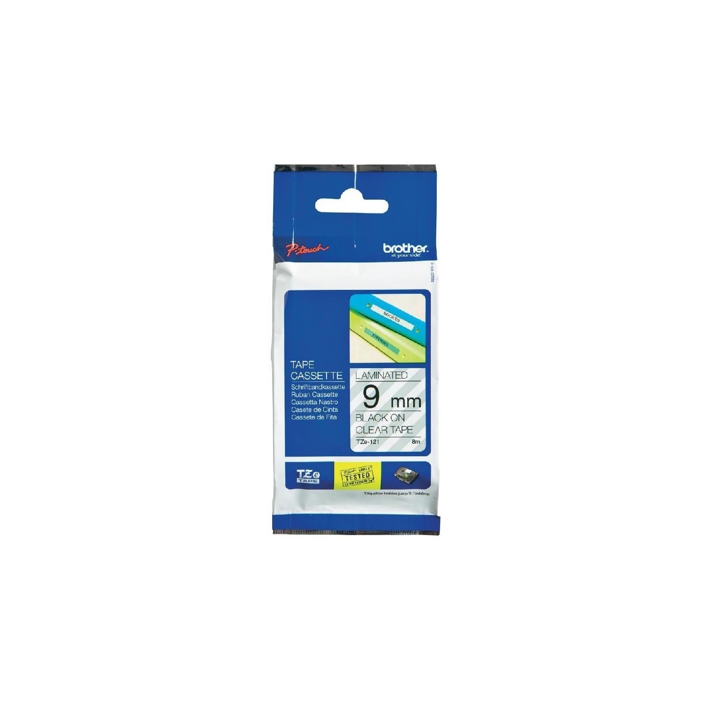 Ruban Matriciel transparent/Noir Brother  (TZ-121)  9mm, Toner Express : achat en ligne de Ruban Matriciel transparent/Noir Brot