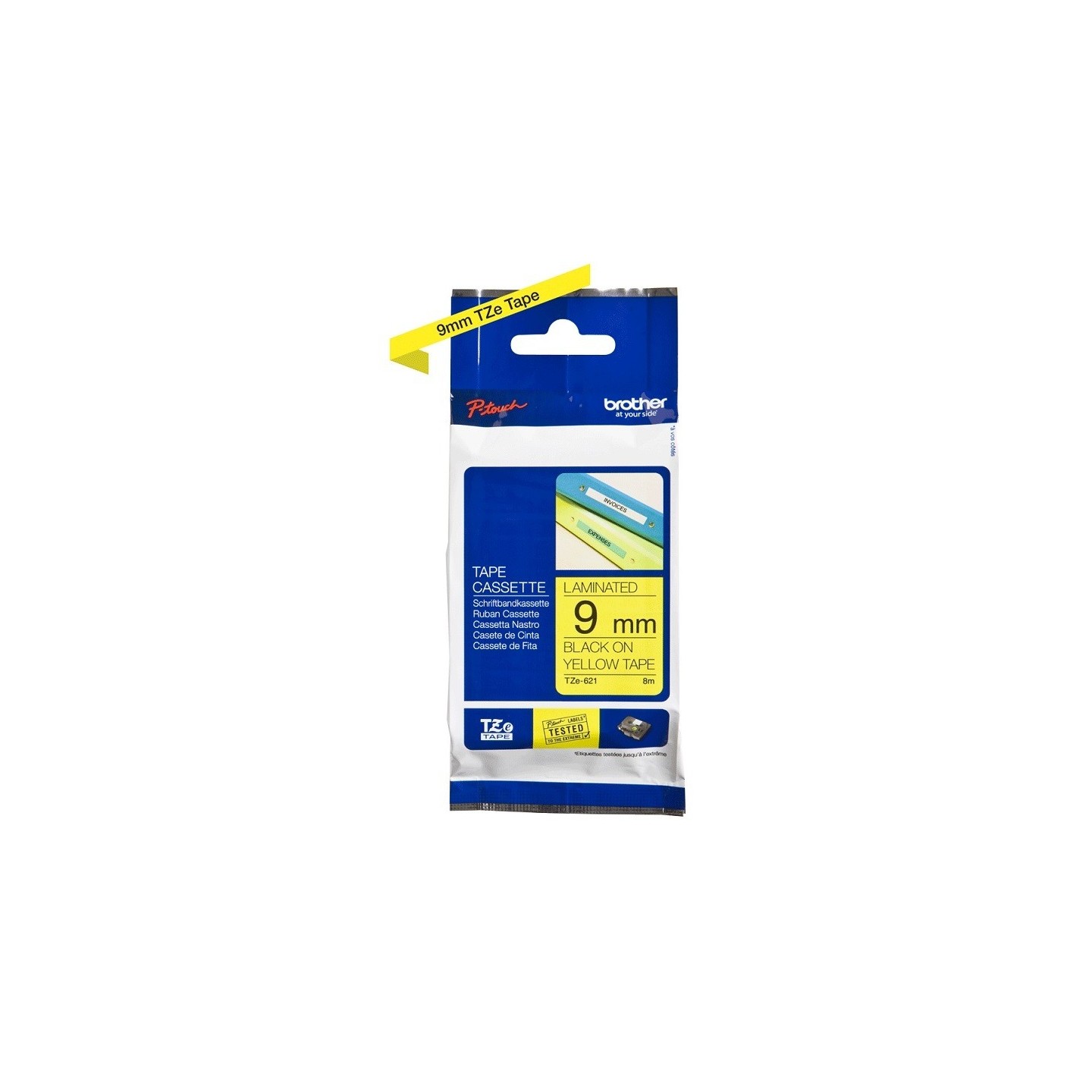 Ruban Matriciel Noir/jaune  Brother  (TZ-621) 9mm, Toner Express : achat en ligne de Ruban Matriciel Noir/jaune  Brother  (TZ-62