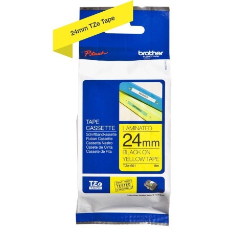 Ruban Matriciel noir/jaune Brother  (TZ-651)  24mm, Toner Express : achat en ligne de Ruban Matriciel noir/jaune Brother  (TZ-65