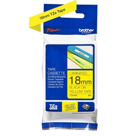 Ruban Matriciel Jaune et Noir BROTHER (TZ-641) 18mm, Toner Express : achat en ligne de Ruban Matriciel Jaune et Noir BROTHER (TZ