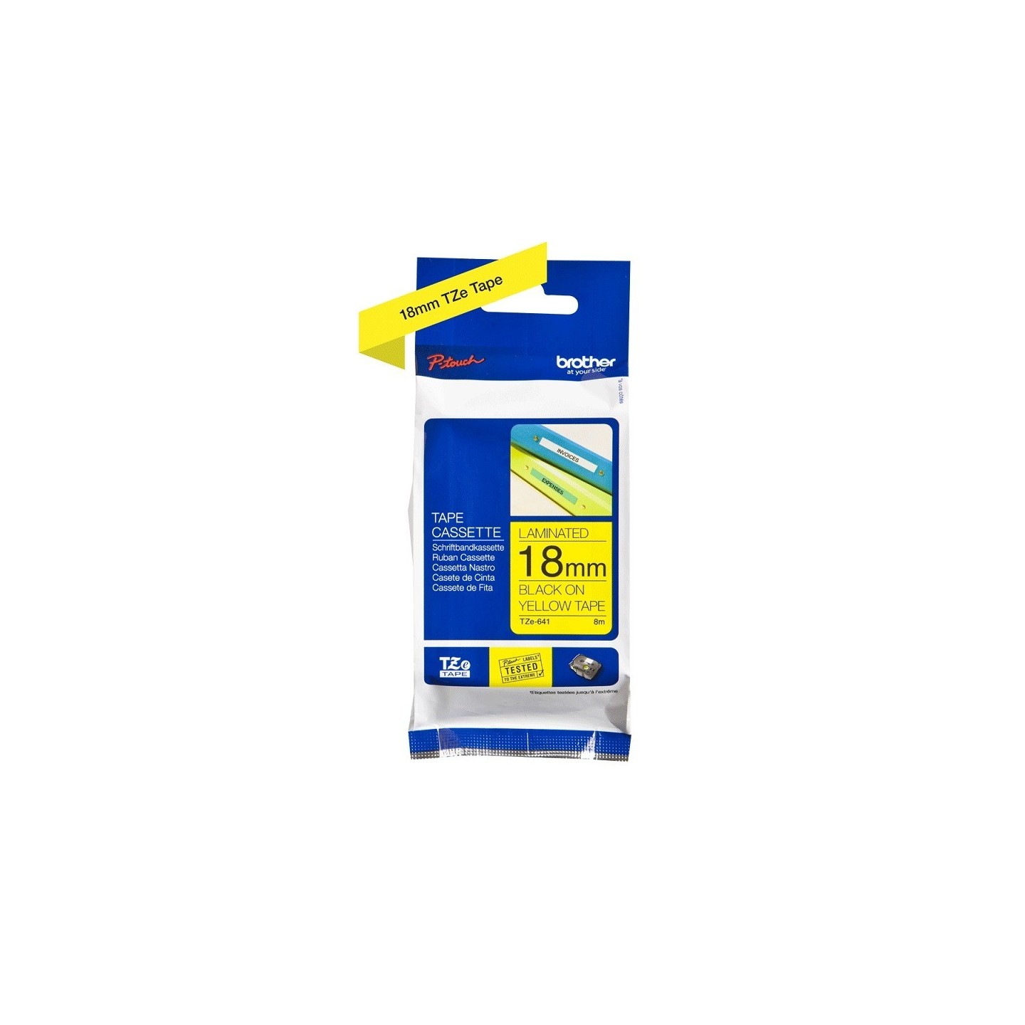 Ruban Matriciel Jaune et Noir BROTHER (TZ-641) 18mm, Toner Express : achat en ligne de Ruban Matriciel Jaune et Noir BROTHER (TZ