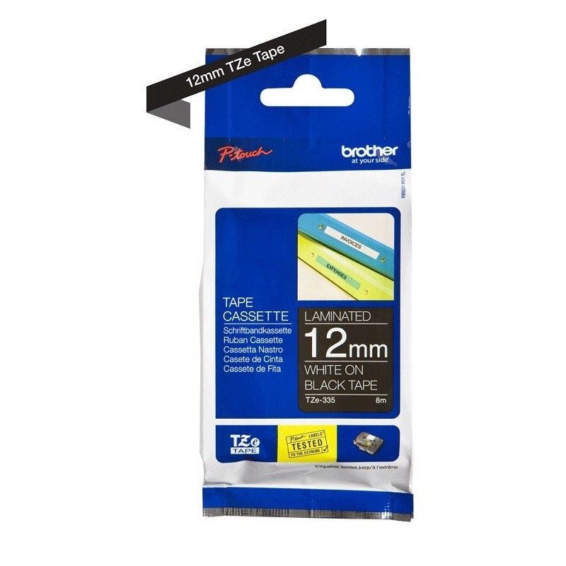 Ruban Matriciel blanc / Noir Brother  (TZ-335) 12mm, Toner Express : achat en ligne de Ruban Matriciel blanc / Noir Brother  (TZ