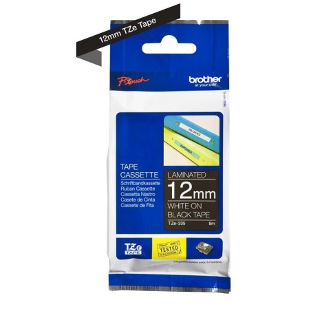 Ruban Matriciel blanc / Noir Brother  (TZ-335) 12mm, Toner Express : achat en ligne de Ruban Matriciel blanc / Noir Brother  (TZ
